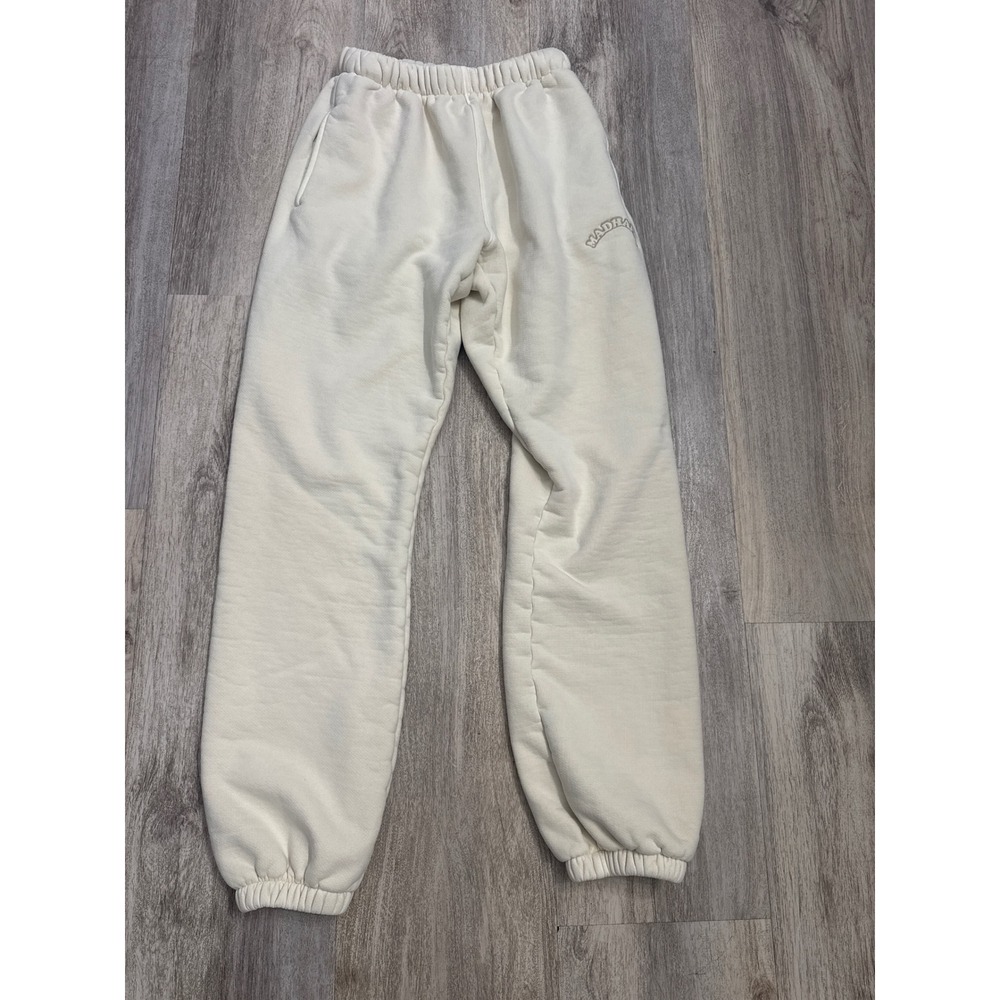Madhappy Heritage Sweatpants Cream Off-White Cotton Fleece Joggers Womens Small